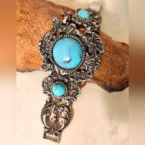 🇨🇦 Vintage midcentury silver metal bracelet